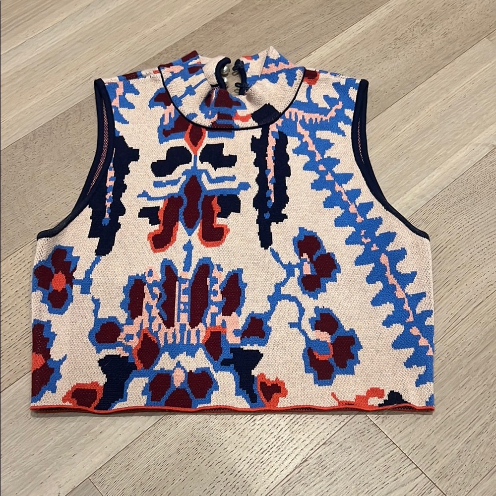 RHODE Multicolor Patterned Crop Top